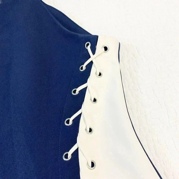 Parker Florence Sleeveless LaceUp Colorblock Dress - Picture 4 of 6